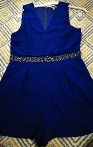 LAST CHANCE .Royal blue V neck romper.